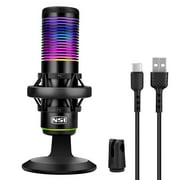 EEEkit USB Condenser Gaming Microphone with Noise Cancelling, 2 Polar Patterns, Mute, Gain for Recording/Podcasting/Streaming, Desktop Microphone Fit for Computer PC/MAC/PS5/Android