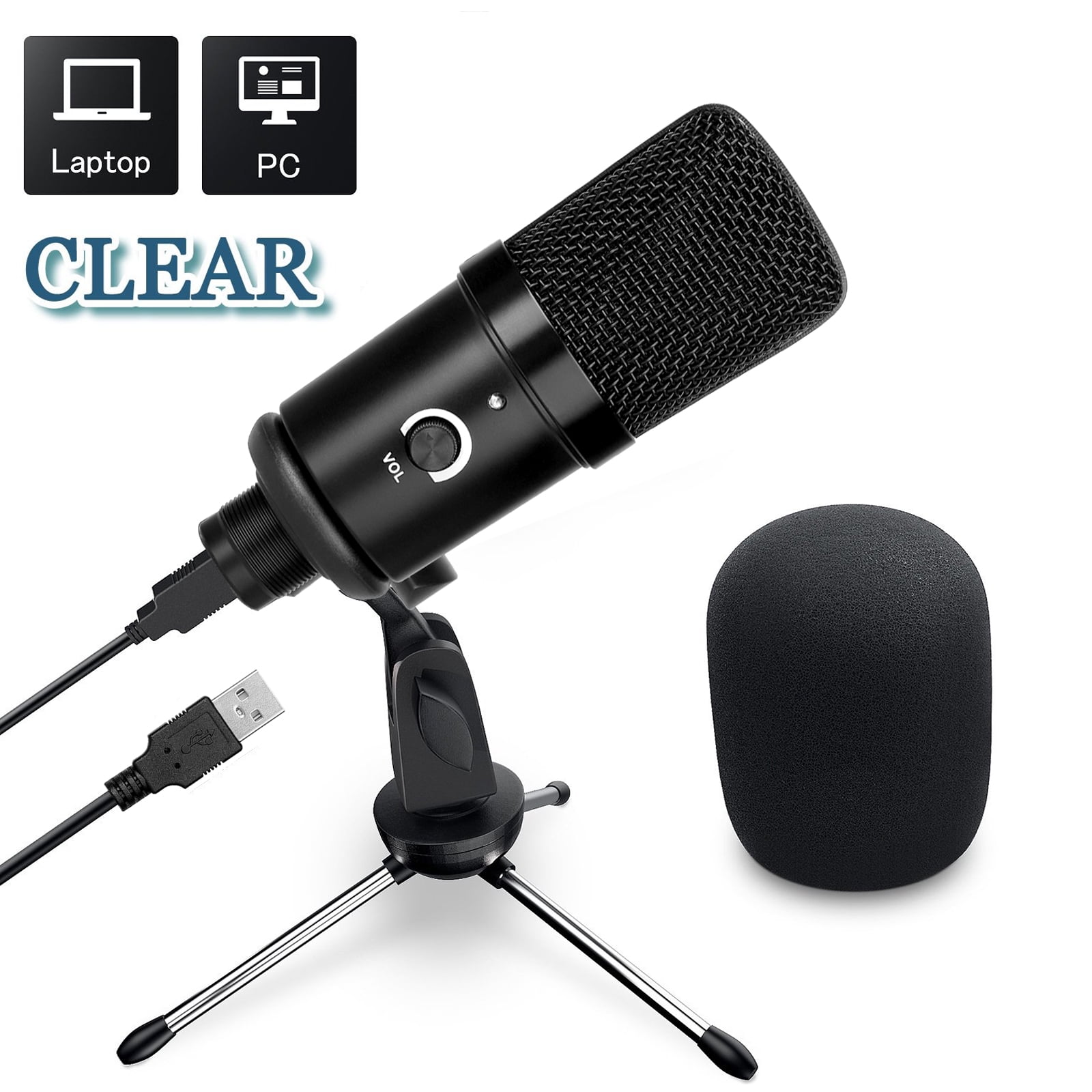 EEEkit USB Condenser Microphone with Noise Cancelling for Recording