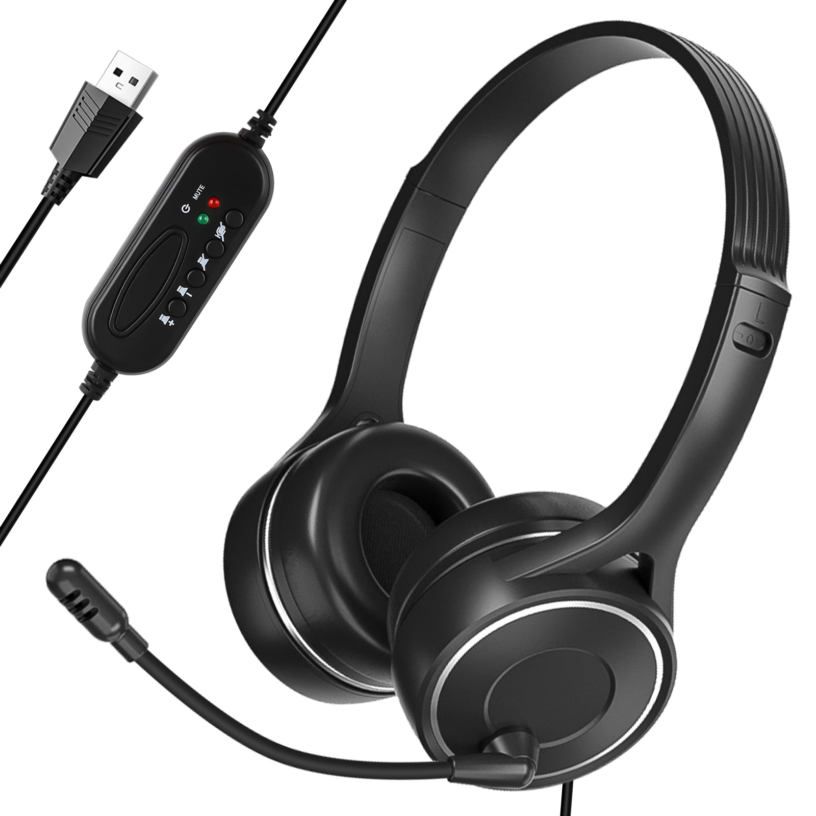 EEEkit USB Headset with Noise Cancelling Mic, Computer Headphones with