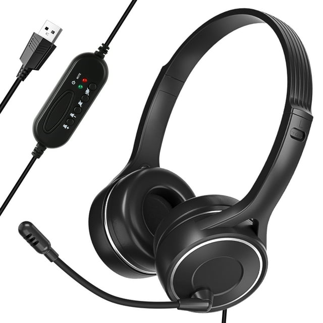 EEEkit USB Headset with Noise Cancelling Mic, Computer Headphones with