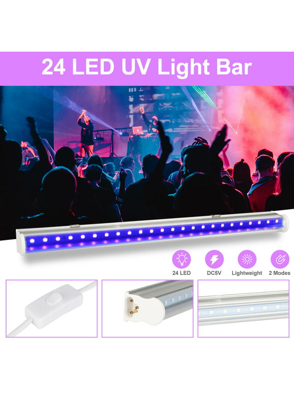 EEEkit UV LED BlackLight Bar, UV LED Blacklight Tube Glow in The Dark Party Supplies for UV Body Paints & Fluorescent, UV Curing Paint, Coatings, UV Poster, UV Art, Halloween, Blacklight Parties