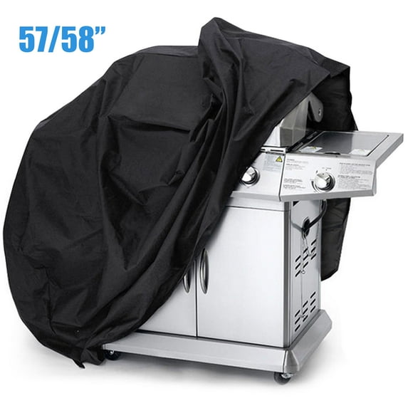 EEEkit Universal Gas Grill Cover, 57" 58" Waterproof Barbecue BBQ Cover Durable Nylon Fabric Resistant Material, Fits Grills of Weber Char-Broil Nexgrill Brinkmann and More