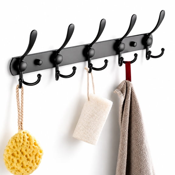 15 Hooks Wall Mounted Coat Rack, EEEkit 18" Stainless Steel Coat Hook Rack for Entryway, Bathroom, Bedroom, Kitchen, Holds Up to 33 lb