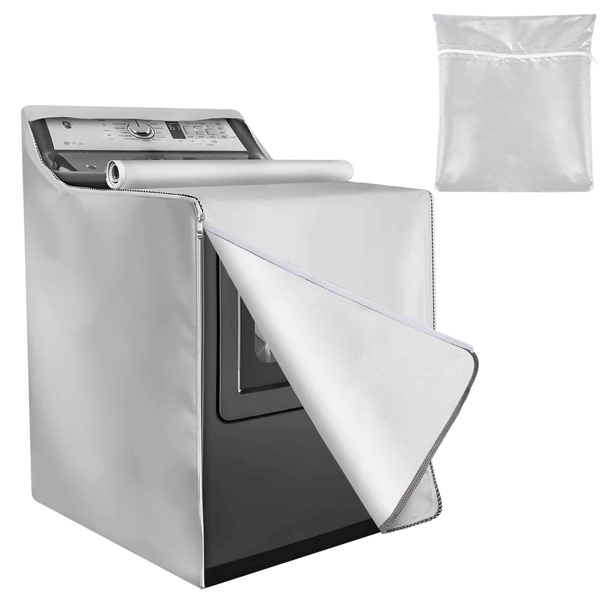 Washing Machine Cover Coated Waterproof Silver Fabric Sunscreen Roller  Dustproof Case Funda Lavadora - AliExpress