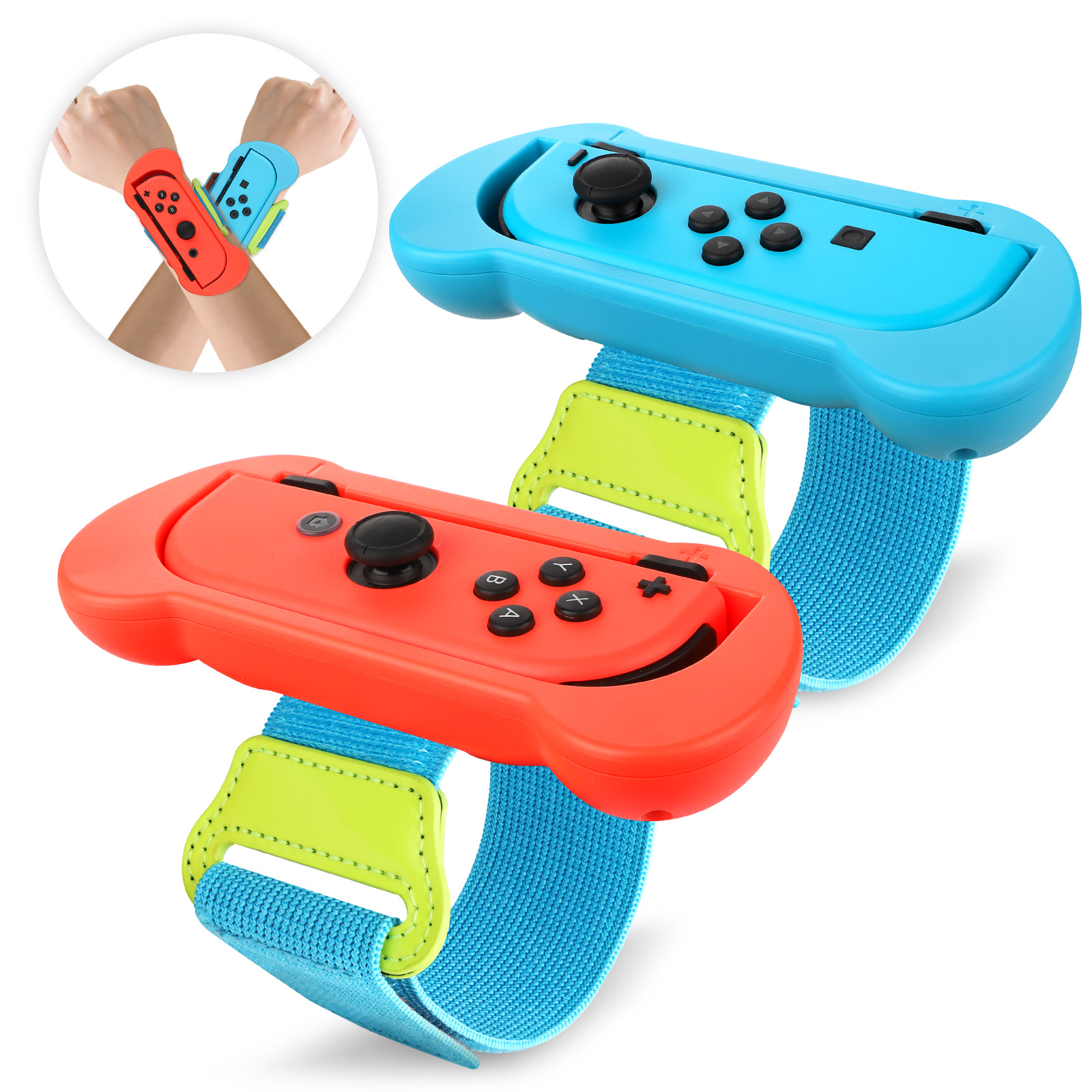 EEEkit Wrist Bands for Nintendo Switch Game Just Dance 2019, Adjustable Wrist Strap Grips Fit for Switch Joy-Cons Controller for Adults and Teenagers, 2-Pack