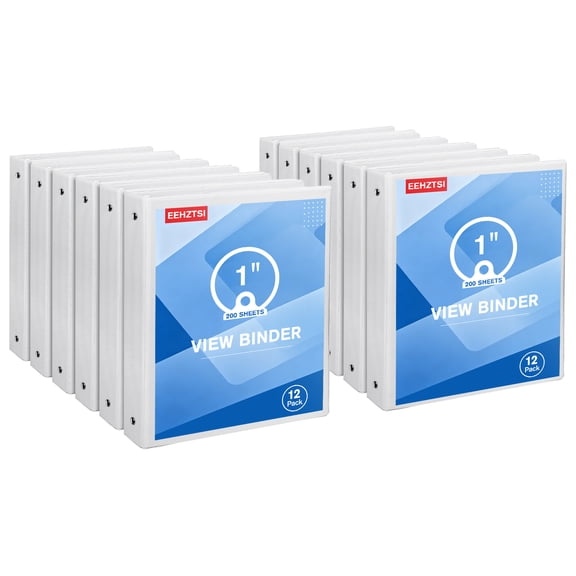 1-inch 3-ring-binder With Pockets - Bundle 12 Packs 1'' Round Binders ...