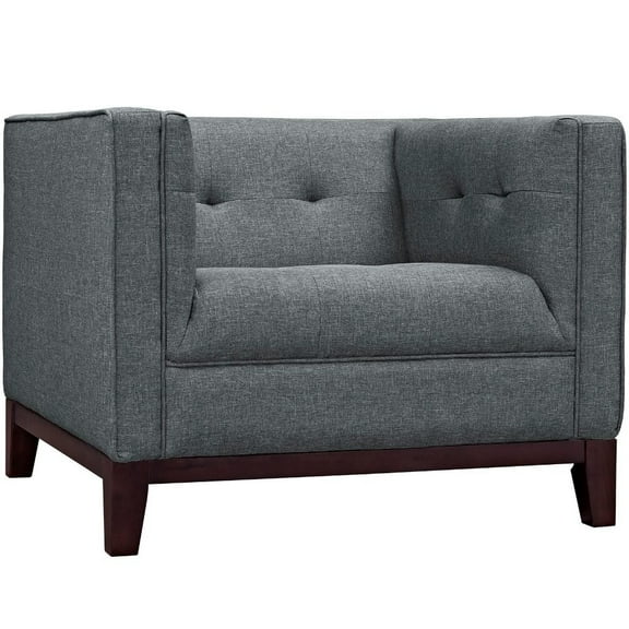 Modway Serve Upholstered Fabric Armchair in Gray
