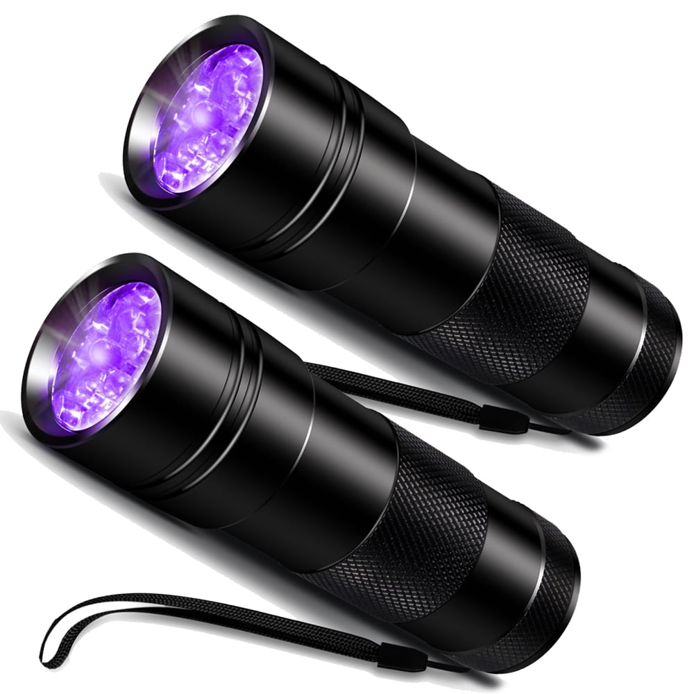 EEKA Durable Detector 12 LED UV Flashlight (2 Pack)