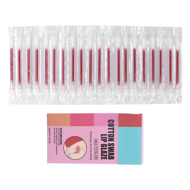 EELHOE 20pcs Cotton Swab Lipstick Disposable Anti Dry Lip Glaze Balm