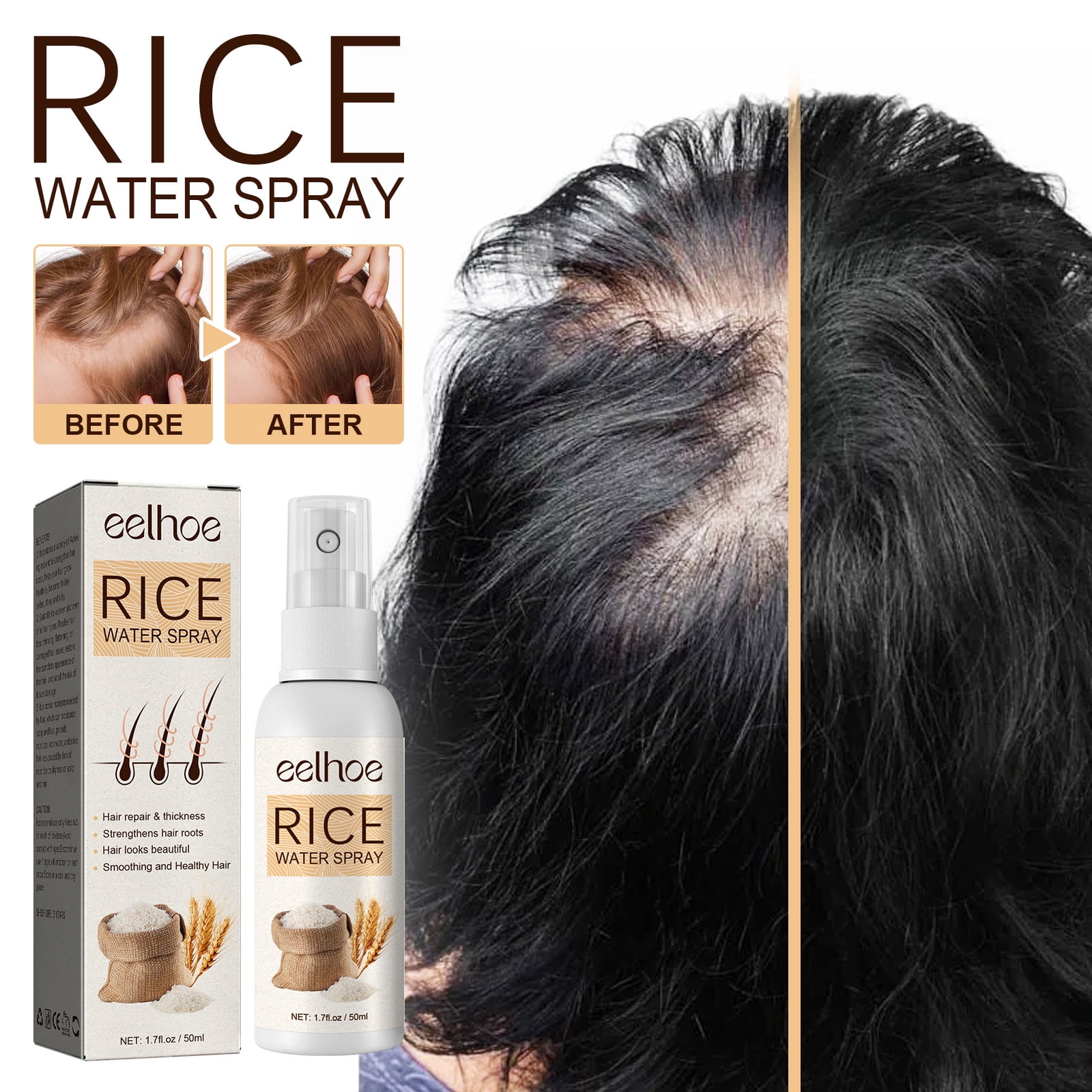 EELHOE Rice Dense Hair spray Tough Hair Repairs Hair Damage Prevents Hair Fork Deep Maintenance