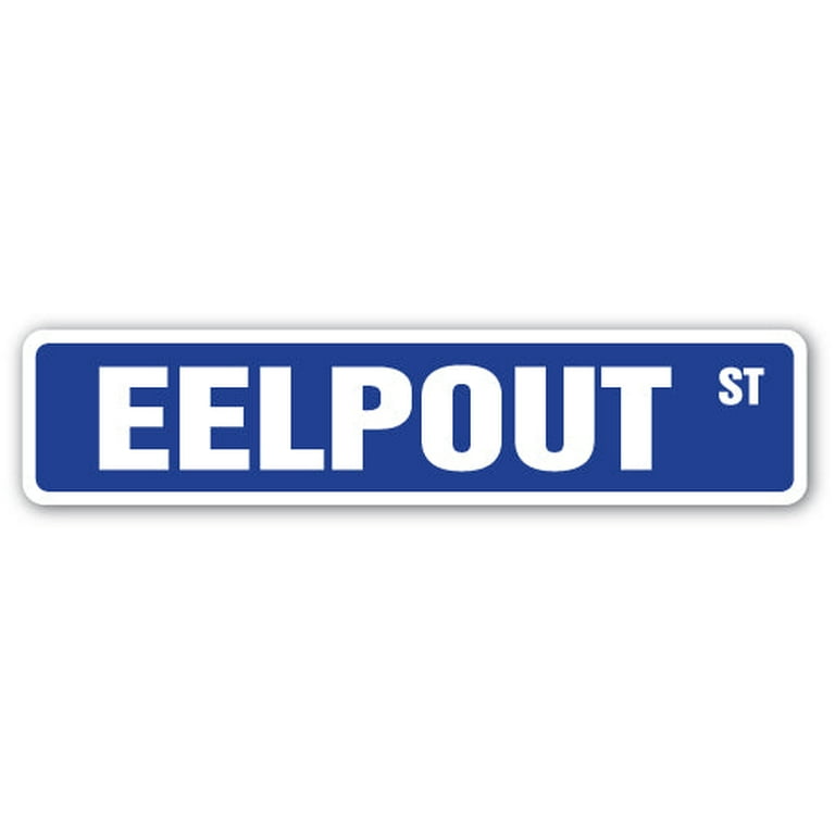 eelpout Street Sign Festival Walker Minnesota Fish Fishing | Indoor/Outdoor | 36 inch Wide, Size: 8 x 36 Plastic Sign, Other