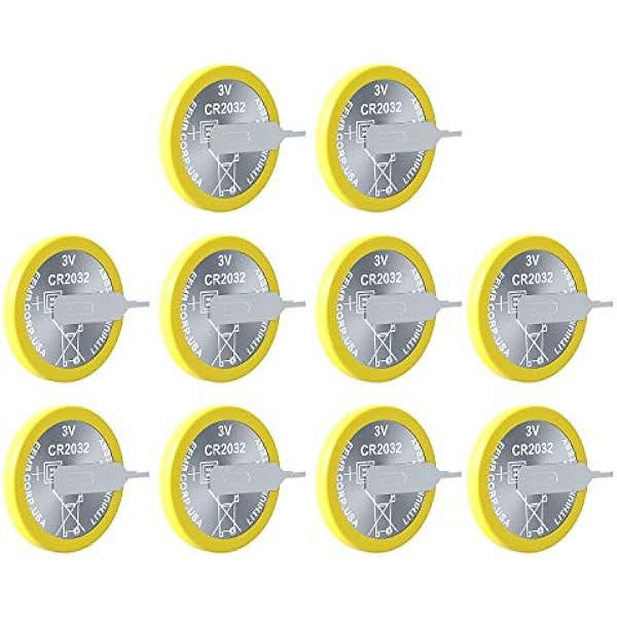 EEMB 10 Pack CR2032 Tabbed Batteries 3V Lithium Battery Button Coin Cell Batteries 2032 Battery