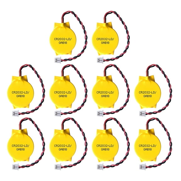 EEMB 10PACK 3V CR2032 CMOS Battery with Wire Leads and MOLEX Connector Computer Replacement Battery for Intel NUC and ASUS ROG Strix G702 G702V / AsRock AM1H-ITX Laptop