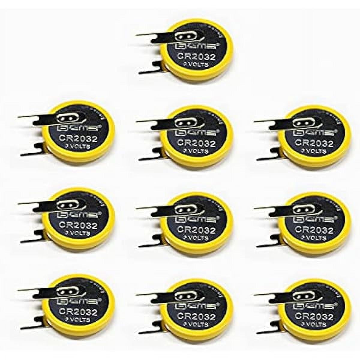 EEMB 10PACK Tabbed CR2032 Battery with Solder Tabs 3V Lithium Battery 2032 Coin Cell Lithium