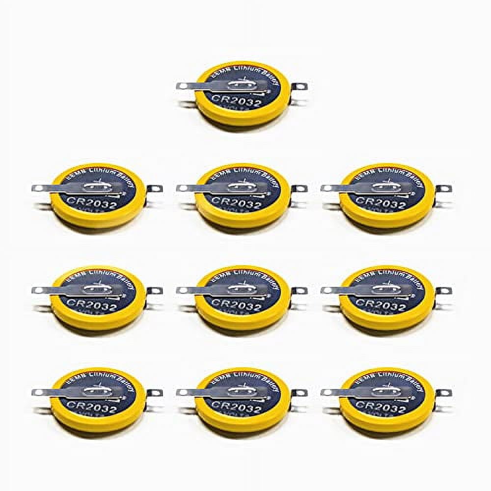 EEMB 10PACK Tabbed CR2032 Battery with Solder Tabs 3V Lithium Battery 2032 Coin Cell Lithium