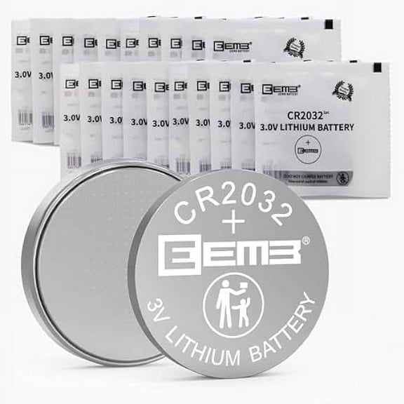 EEMB 20PACK CR2032 Battery 3V Lithium Battery Button Coin Cell Batteries 2032 Battery DL2032, ECR2032, LM2032 for Remotes Watches Calculators Door Chimes Medical Devices Computer Motherboards Key Fobs