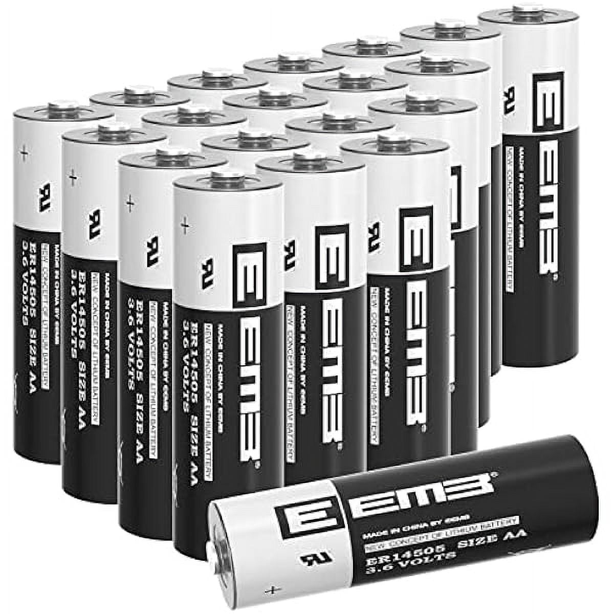 EEMB 20Pack ER14505 AA 3.6V Lithium Batteries Li-SOCL₂ Non-Rechargeable Battery SB-AA11 LS14500 TL-5903 SL-360 14500 ER14500 for Door Gate Sensor Water Electricity Gas Meter PLC Battery