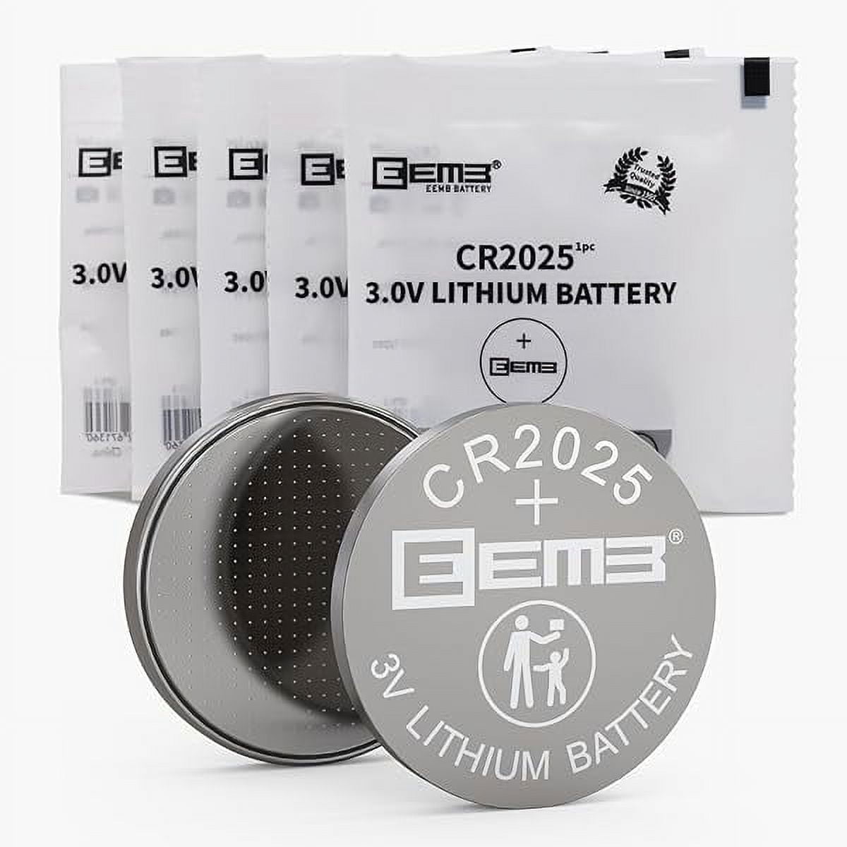 EEMB 5 Pack CR2025 Battery 3V Lithium Battery Button Coin Cell Batteries 2025 Battery for Key