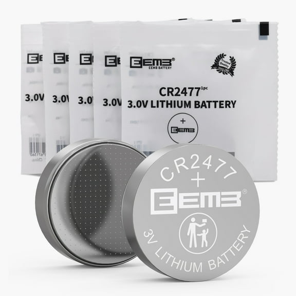 EEMB 5 Pack CR2477 Battery 3V Lithium Battery Button Coin Cell Batteries 2477 Battery DL2477, ECR2477 for Electronic Candle, Light, Remote Control, Key Fob, Alarm, Contact Sensor, Smart Devices