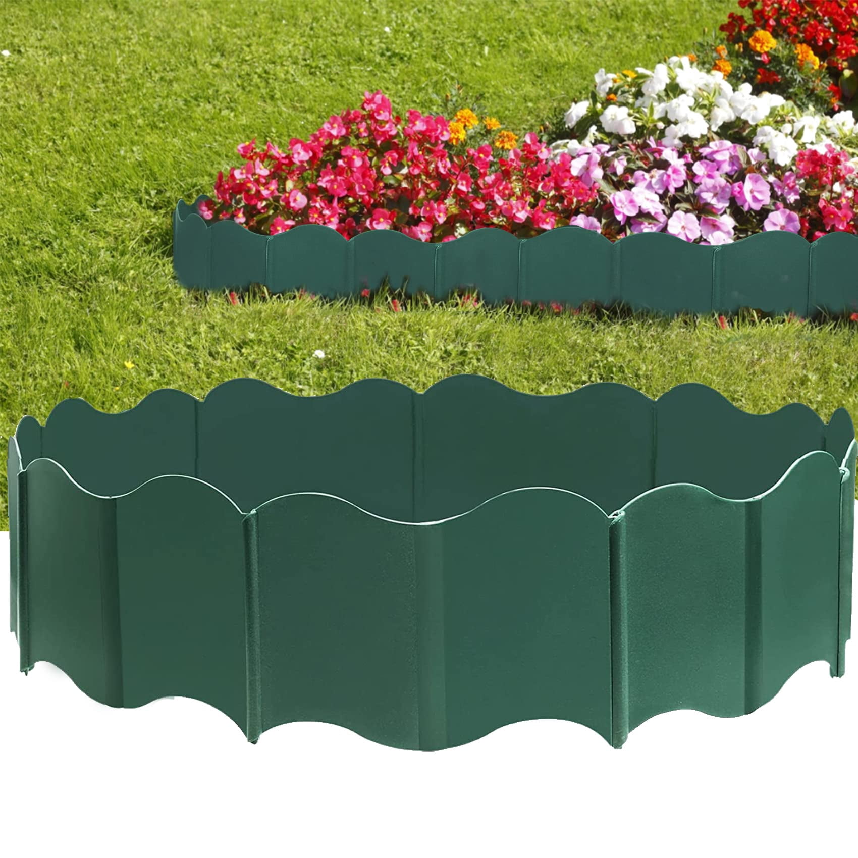 EEOCWF 20 Pcs Garden MMF7 Edging Border, 10.5ft Plastic Landscape ...