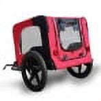 Red Foldable Bicycle Trailer for Small to Medium Pets with Reflectors