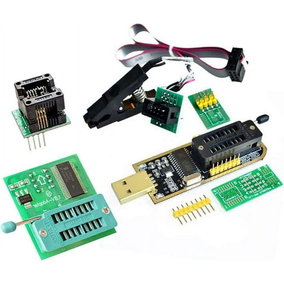 EEPROM BIOS USB Programmer CH341A + SOIC8 Clip + 1.8V Adapter + SOIC8 Adapter for 24 25 Series Flash