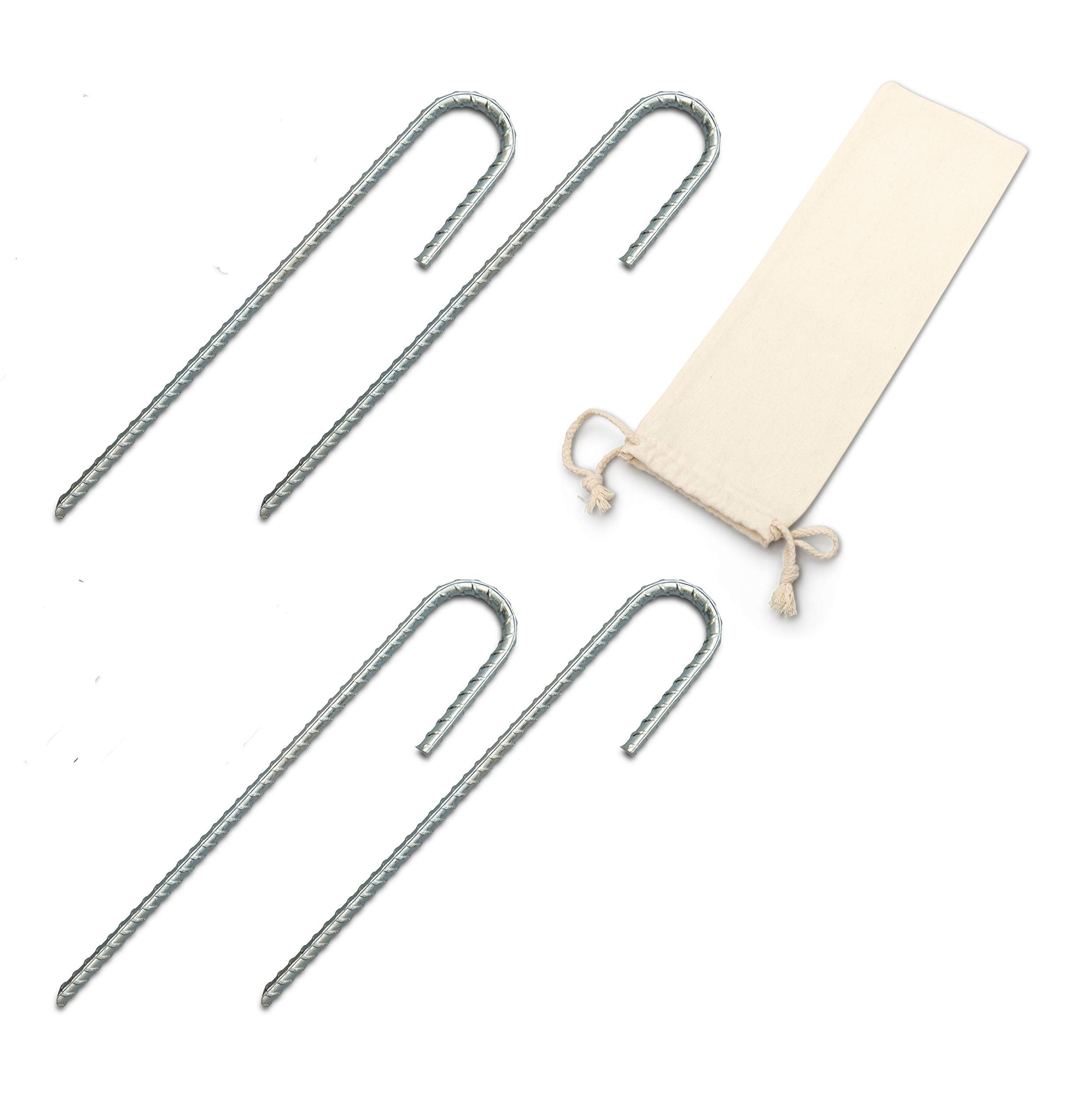 EEVARK Rebar Ground Stakes 4 Pack Heavy Duty 12 Inch Metal Rebar J