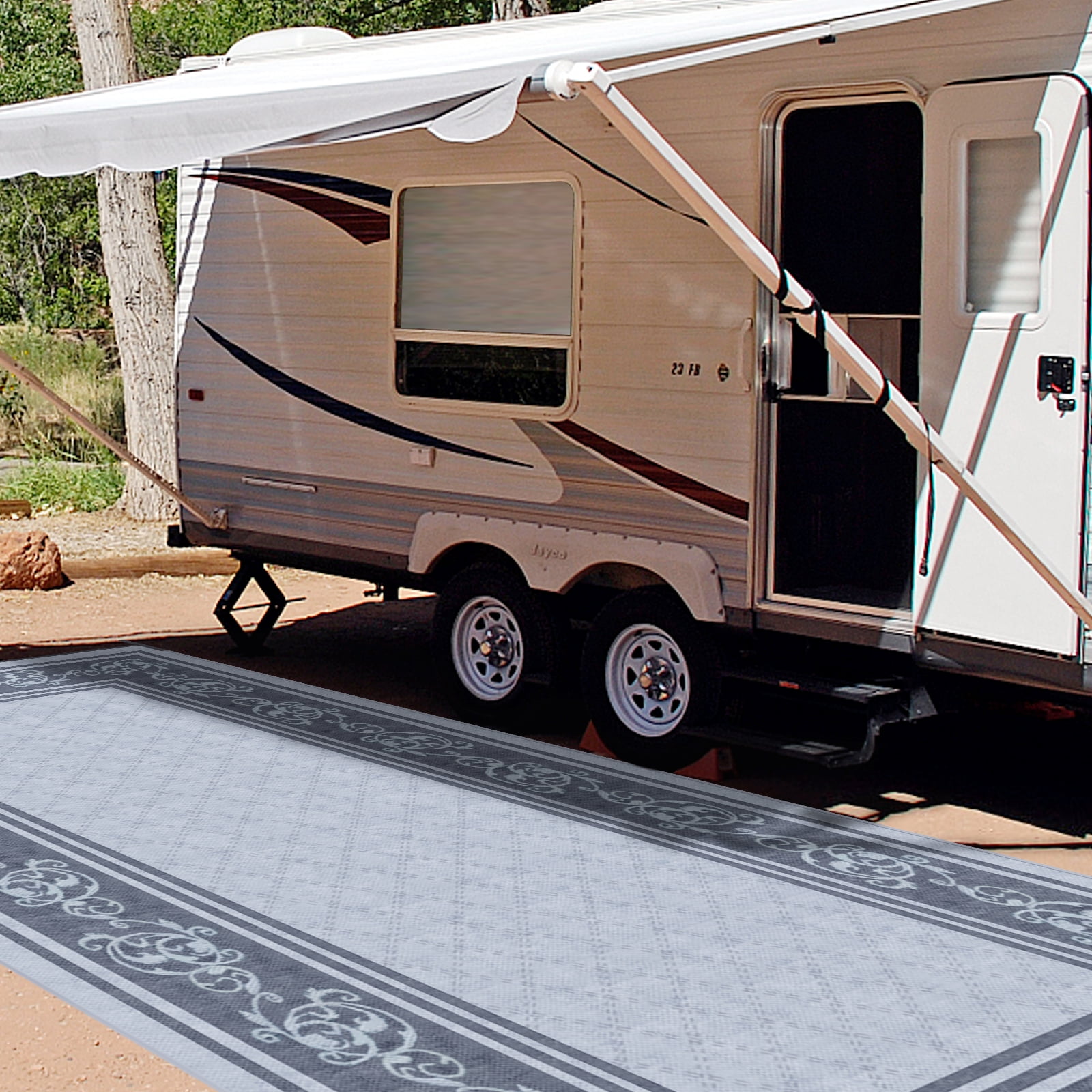 EEZ RV Products 9x18ft Heavy Duty Reversible/Durable Outdoor Patio