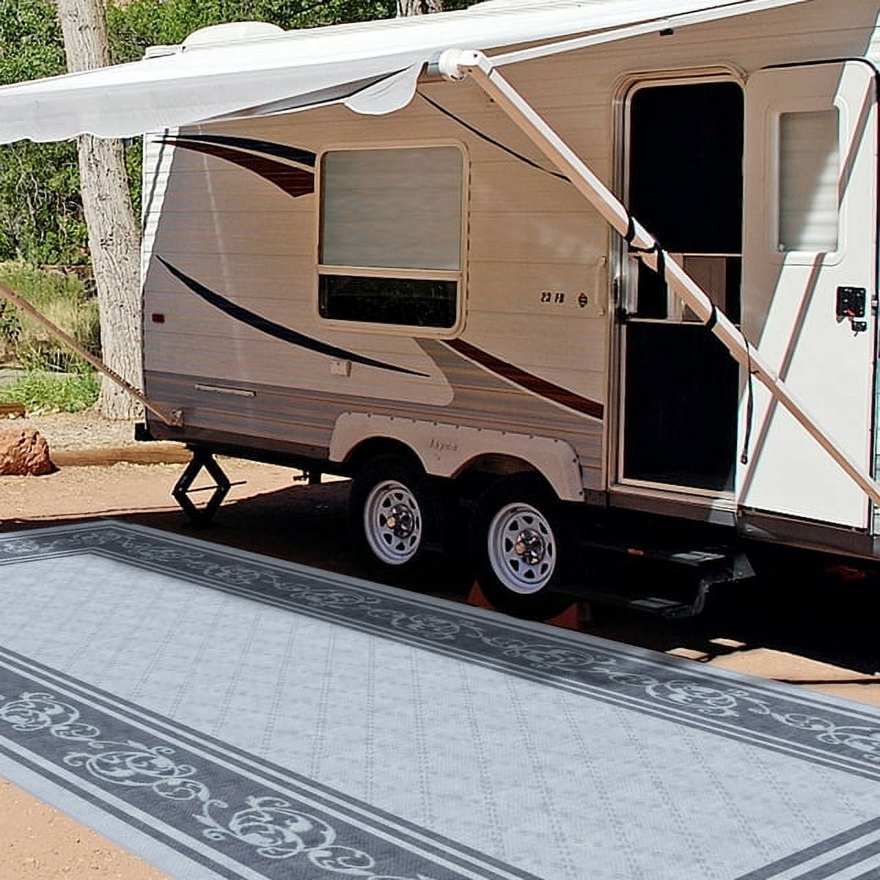 EEZ RV Products 9x18ft Heavy Duty Reversible/Durable Outdoor Patio ...