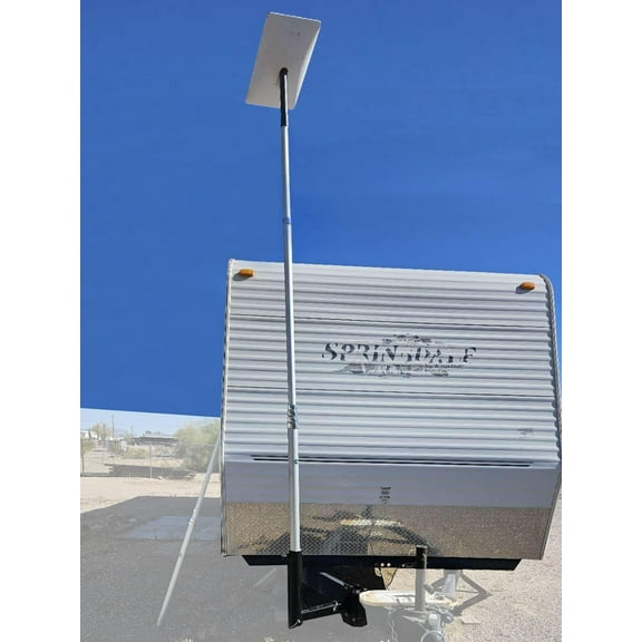 EEZ RV Products Retractable Aluminum Pole 10FT with Starlink GEN 2 Pipe Adapter and 3 in 1 RV Pole Frame/Hitch/Bumper Mount