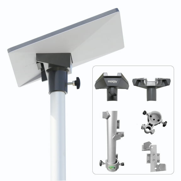 EEZ RV Products Starlink Mini Adapter with 10FT Telescopic Pole and RV Ladder Mounting Bracket Kit - Fits 1.0 inch Ladder Rails
