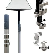 EEZ RV Products Telescopic 10ft Pole with Starlink GEN 2 / V2 Adapter and RV Ladder Mounting Bracket Kit - Fits 1 inch Ladder Rails