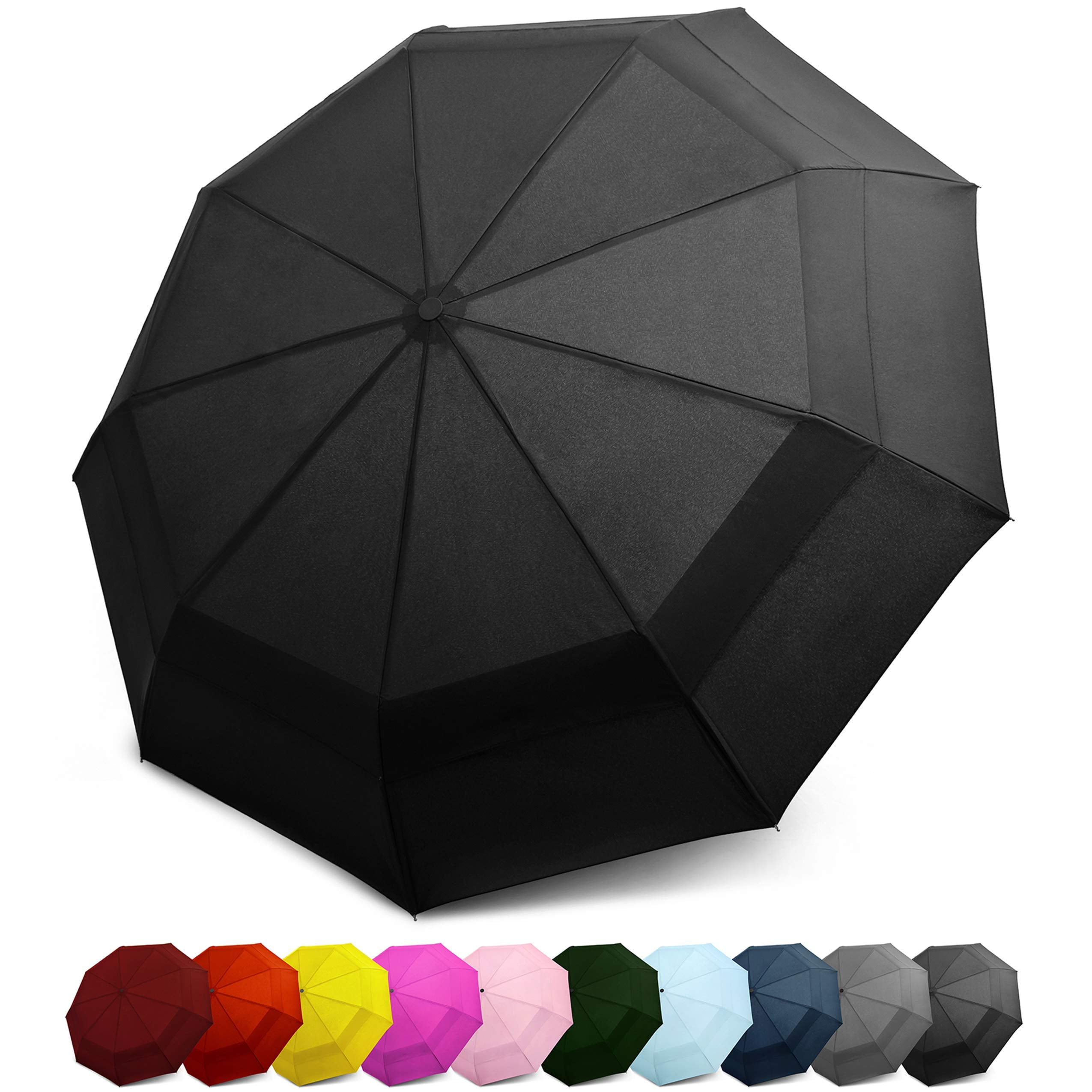 EEZ-Y Compact Travel Rain Umbrellas, Jet Black EEZ-Y Compact Travel Rain Umbrellas, Jet Black