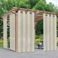 thumbnail image 1 of EEasy-Going Sheer Grommet Outdoor Curtains, 100" x 84", 1 Panel, Beige, 1 of 7