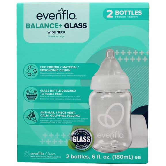 EF BLNC WIDE GLS BTTLE 6OZ 2PK