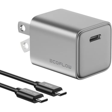EF ECOFLOW USB C Charger, Rapid 20W GaN Type C Charging Block with Foldable Plug, Fast Wall Charger Compatible with iPhone 15/14/13, Galaxy, Pixel 4, iPad, AirPods, Apple Watch (USBC Cable Included)