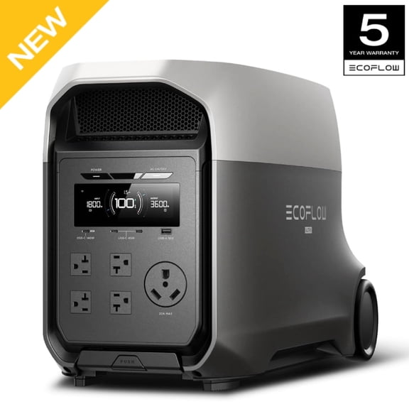 EF EcoFlow DELTA 3 Ultra Portable Power Station, 3072Wh LiFePO4 Battery, 3600W (Surge 7200W) Output Home Power, Solar Generator for Home Use, Camping Accessories, Emergencies & RV Backup