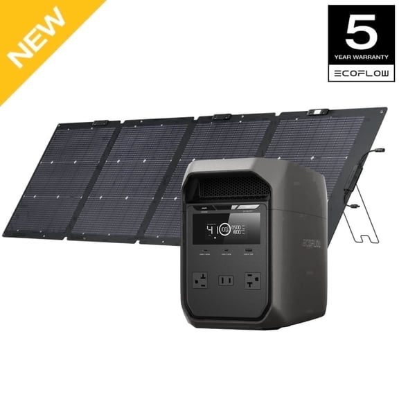 EF EcoFlow Portable Power Station DELTA 3 Classical 1000 Dark LiFePO4 (LFP) Battery with 220W Solar Panel Solar Generator,1800W AC Output for Outdoor Camping,Home Backup,Emergency,RV