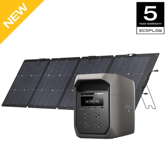 EF EcoFlow Portable Power Station DELTA 3 MAX with 220W Bifacial Solar Panel, 3400W X-Boost Output, Ultra-Fast 0-80% Charging in 1.13 Hr, Home Backup & RV Camping