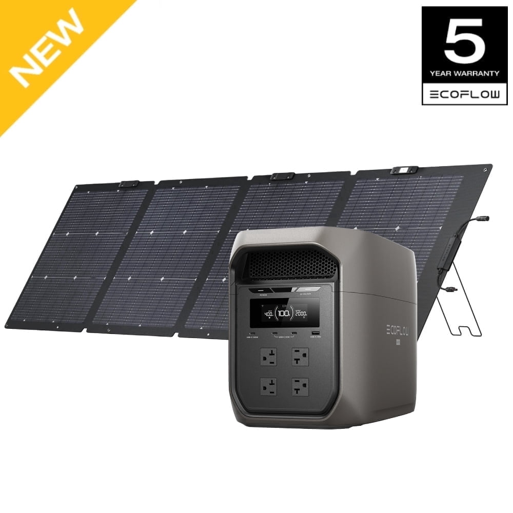 EF EcoFlow Portable Power Station DELTA 3 MAX with 220W Bifacial Solar Panel, 3400W X-Boost Output, Ultra-Fast 0-80% Charging in 1.13 Hr, Home Backup & RV Camping