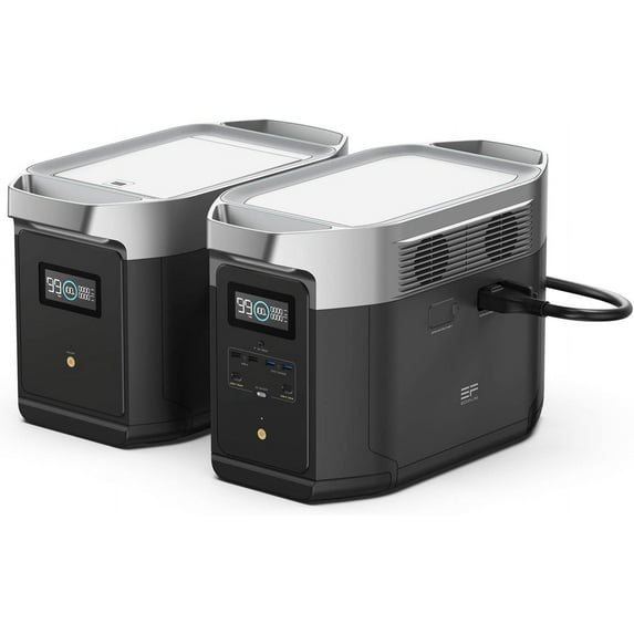 EF EcoFlow Portable Power Station DELTA Max 1600 with Extra Battery,Expand Capacity from 1612Wh to 3628Wh, Solar Generator,2000W Output for Outdoor,Home Use