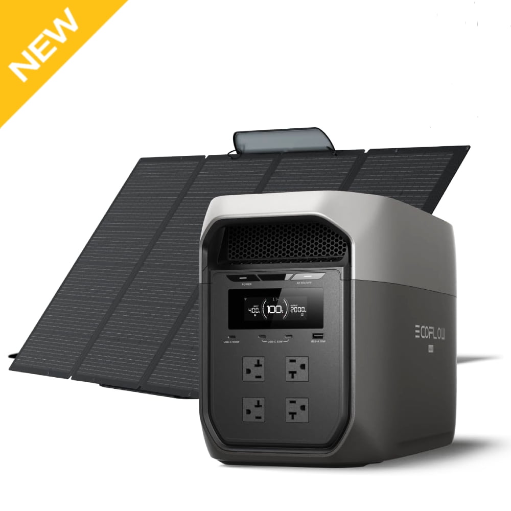 EF EcoFlow Portable Power Station Delta 3 MAX with 2 * 220W Bifacial Solar  Panel, 3400W X-Boost Output, Ultra-Fast 0-80% Charging in 1.13 Hr, Home  Backup & RV Camping - Walmart.com