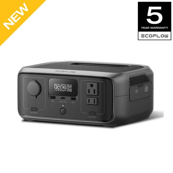 EF EcoFlow Portable Power Station RIVER 3 Lite, 230Wh LiFePO4 Battery,300W Surge to 600W AC Output,Fast Charging Solar Generator for Outdoor,Camping,Home Use