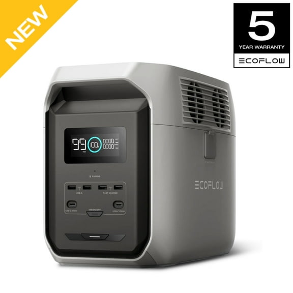 EF EcoFlow Power Station DELTA 3 1500 Silver, 1536Wh LFP Battery/1 Hour Fast Charging, 2200W Output Solar Generator (Solar Panel Optional) for Outdoor Camping,Home Use,RV