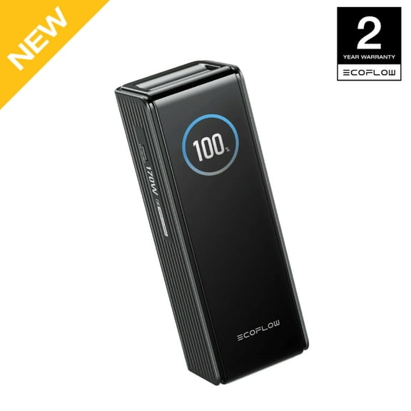 EF EcoFlow Rapid Power Bank 25,000mAh, 170W Portable Charger with Dual 140W USB-C Ports for Multi-Device Charging, Smart TFT Screen, Compatible with iPhone Series, Samsung, Laptop and More (Black)