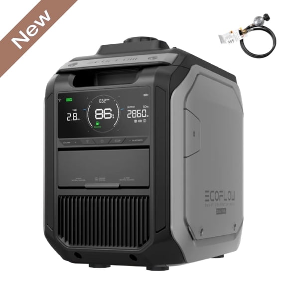EF EcoFlow Smart Dual Fuel Generator 3000, LPG & Gas Powered, Smart Control, Portable Backup for Home Use, Emergency Power, Two AC Outputs, Compatible with DELTA 3 Plus & Other AC-Connected Devices
