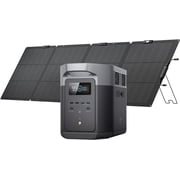 EF EcoFlow Solar Generator DELTA 2 Max 1900Wh with 220W Solar Panel, LiFePO4 Battery Portable Power Station, Up to 3400W AC Output, AC + Solar Fast Dual Charging 0-100% in 1 Hr For Outdoor Camping RV