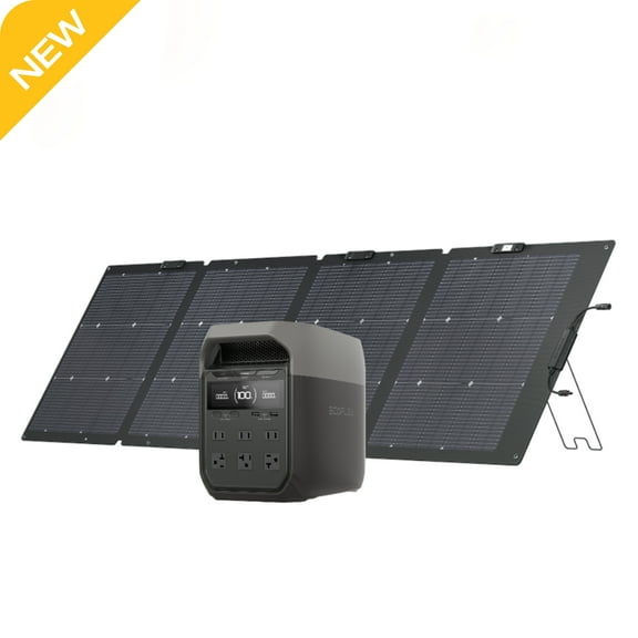 EF EcoFlow Solar Generator DELTA 3 with 220W Solar Panel, LFP(LiFePO4) Battery, Fast Charging, Portable Power Station for Home Backup Power, Camping & RVs