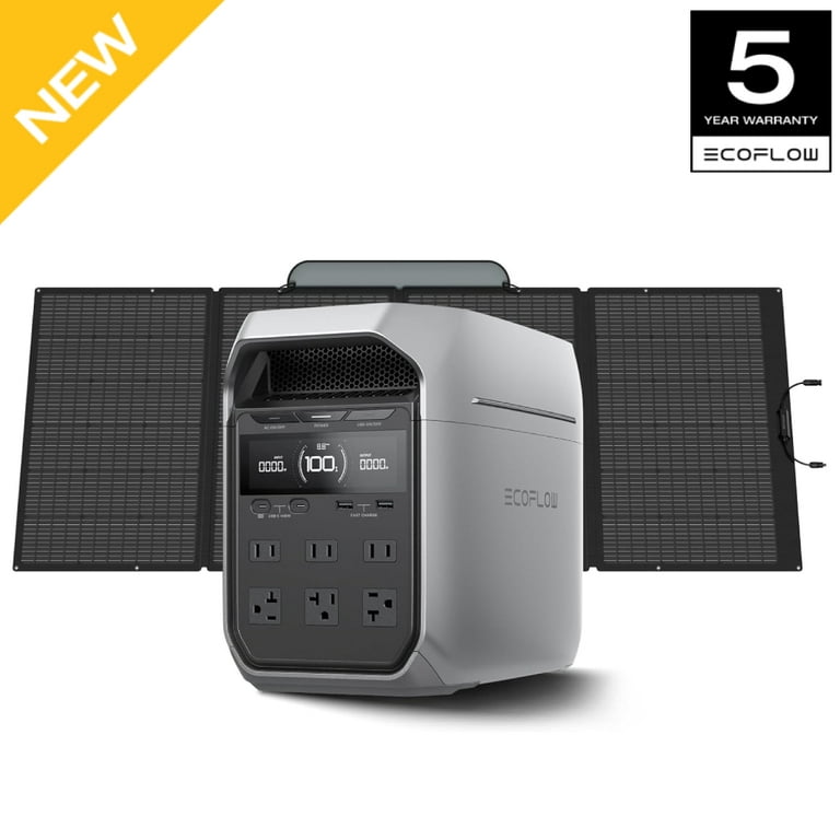 EF EcoFlow Solar Generator DELTA 3+ with 400W Solar Panel (2024 New), 1000W  Solar Input, LiFePO4 Battery, Portable Power Station for Home Backup Power,  Camping & RVs - Walmart.com