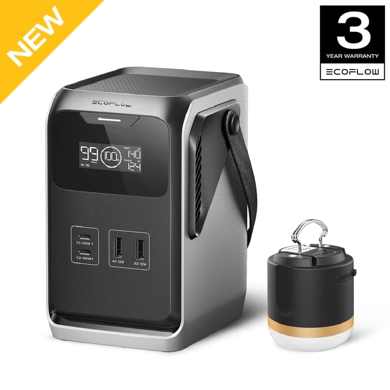 発電機・ポータブル電源 EcoFlow TRAIL 200 DC 192Wh EF EcoFlow TRAIL 200 DC Portable Power Station with Camping Lamp